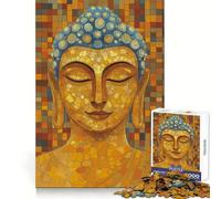 Póster de Arte de Mosaico de Buda,Rompecabezas para Adultos de 1000 Piezas,desafío para el Pensamiento,Tiempo Libre,Corte preciso,Regalo considerado (38x26cm)