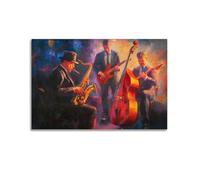 Póster de arte de pared con temática de música de jazz afroamericano, póster moderno para decoración de sala de estar, 30 x 45 cm