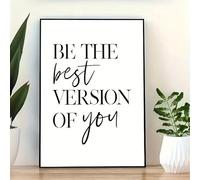 Póster de arte inglés inspirador con impresiones en lienzo. "Sé la mejor versión de ti mismo". La pintura nos invita a creer en nosotros mismos (30 x 45 cm).