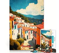 Póster de Arte Priorat Rompecabezas de 1000 Piezas para Adultos Juguete de lógica Fuerte Alivio de la ansiedad Borde Transparente Regalo para Festivales 38x52cm