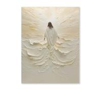 Póster de arte religioso “Jesús caminando sobre el agua”, impresión en lienzo cristiana, pintura para el hogar, dormitorio, sala de estar, iglesia (30x50cm/12x20in) Sin marco
