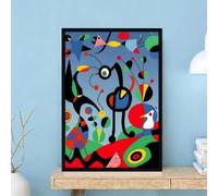 Póster de arte surrealista moderno de Joan Miró para sala de estar, decoración de pared moderna para el hogar (30x40cm/marco interno)