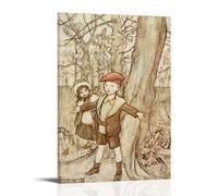 Póster de Arthur Rackham One Day They Were Overheard by A Fairy, ilustración de Maimie y Tony en Peter Pan en Kensington Gardens para decoración del hogar, arte de pared, para colgar en el dormitorio