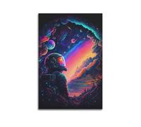 Póster de astronauta sobre cueva interestelar, póster decorativo de la odisea de la cueva interestelar, póster de pared e impresión artística moderna para decoración de dormitorio familiar, 50 x 75 cm