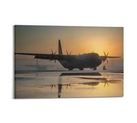 Póster de avión C-130 Hércules en lienzo para pared, impresión de pergamino, para sala de estar, decoración de hogares, 30 x 45 cm
