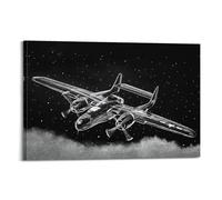 Póster de aviones militares vintage de Estados Unidos WW2 P-61, póster decorativo de avión de combate de viuda negra, póster decorativo de lienzo para pared e impresión artística moderna para