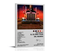 Póster de Bad Bunny El Último Tour del Mundo con impresión de paisaje para decoración del hogar y la oficina, lienzo decorativo para pared, decoración familiar moderna, baño, estilo marco de 20 x 30