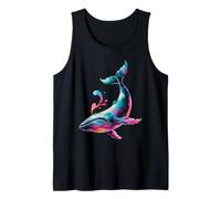Póster de Ballena Estilo Colorido Pintura Salpicadura gráfico artístico Camiseta sin Mangas