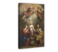 Póster de Bartolome Esteban Murillo con impresiones famosas de Las dos Trinidades, lienzo decorativo para dormitorio, paisaje deportivo, oficina, habitación, marco de regalo, 16 x 24 pulgadas