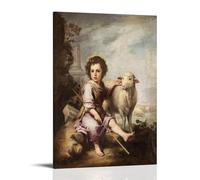 Póster de Bartolome Esteban Murillo (El buen pastor), pintura sobre lienzo, arte de pared, impresión de pergamino, para sala de estar, paredes, decoración del hogar, 40 x 60 cm
