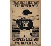 Póster de béisbol personalizado y lienzo con la lección de vida de un bateador, arte de pared con nombre y número personalizados, decoración del hogar, regalo de cumpleaños para hijo de mamá