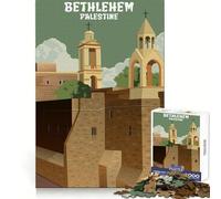 Póster de Belén, Palestina Rompecabezas de 1000 Piezas para Adolescentes Entrenamiento Mental Fácil de Usar Corte láser Un Regalo Encantador (38x52cm)