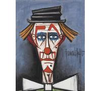 Póster de Bernard Buffet Pintura abstracta en lienzo《Retrato de payaso con sombrero negro》De Bernard Buffet Colección de Arte de Pared para Regalos de Decoración del Hogar 40x50cm sin enmarcar