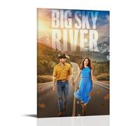 Póster de Big Sky River, lienzo romántico para decoración de pared, 50 x 75 cm, estilo marco