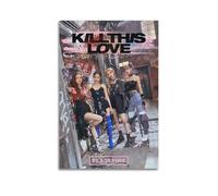 Póster de Blackpink con diseño de Kill This Love, póster limitado firmado, portada de música, pop hip hop, rap, cantante, estrella, póster de música, lienzo estético para decoración de dormitorio de