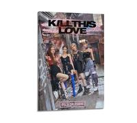 Póster de Blackpink con diseño de Kill This Love, póster limitado firmado, portada de música, pop hip hop, rap, cantante, estrella, póster de música, lienzo estético para decoración de dormitorio de