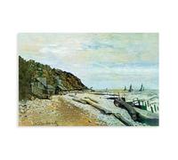 Póster de Boatyard near Honfleur de Claude Monet para habitación de adolescentes y niños, lienzo para pared, sin marco, 40,6 x 61 cm