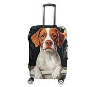 Póster de Brittany Spaniel en la bañera, póster divertido de perro, impresión de baño de Bretaña, póster de baño de Bretaña, póster de mascotas, arte de pared de baño de perro, 1 funda de maleta de