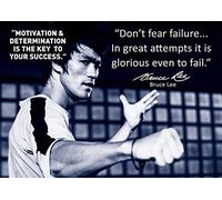 Póster de Bruce Lee #65, con frase famosa motivacional e inspiradora en inglés de Bruce Lee. Tamaño A3. Imagen impresa. Ideal para fisicoculturismo, boxeo o artes marciales