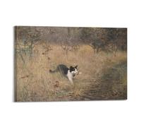 Póster de Bruno Andreas Liljefors con diseño de gato va a cazar pájaros, lienzo y arte de pared, impresión moderna para decoración de dormitorio familiar, 60 x 90 cm