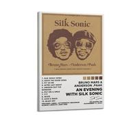 Póster de Bruno Mars & Anderson An Evening With Silk Sonic de Bruno Mars & Anderson. Álbum de paak para decoración de pared, lienzo para sala de estar, dormitorio, póster de 30 x 45 cm, estilo marco