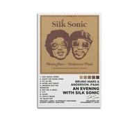 Póster de Bruno Mars & Anderson An Evening With Silk Sonic de Bruno Mars & Anderson. Álbum de paak para decoración de pared, lienzo para sala de estar, dormitorio, póster de 40 x 60 cm, estilo sin
