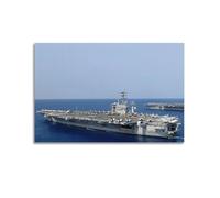 Póster de buque de guerra USS Dwight D. Eisenhower (CVN-69), póster de portaaviones de propulsión nuclear, pintura decorativa, lienzo, pósteres de pared e impresión artística moderna de decoración de
