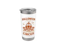 Póster de calabaza de circo de Halloween Vaso térmico de acero inoxidable de doble pared