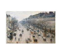 Póster de Camille Pissarro - Boulevard Montmartre Winter Morning para estética de habitación, lienzo de arte de pared e impresión sin marco, 12 x 18 pulgadas