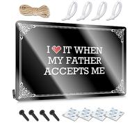 Póster de campo, accesorios de dormitorio, accesorios con texto en inglés "I Love It When My Father Accepts Me", decoración de casa de campo (30 x 40 cm)