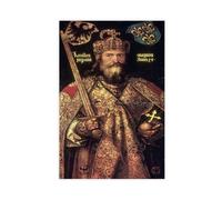 Póster de Carlomagno I o Carlos el Grande, 1er Sacro Emperador Romano Romano Germánico, impresión en lienzo, arte de pared, oficina, habitación, decoración estética, regalo, 20 x 30 pulgadas
