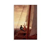 Póster de Caspar David Friedrich Painter Works, en el barco de vela, impresión artística para pared, pintura para colgar en la pared, decoración de dormitorio familiar, regalo de 50 x 75 cm