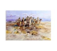Póster de Charles M. Russell de la fiesta india Scouting Party para dormitorio, decoración de pared, oficina, habitación, decoración estética, regalo, sin marco, 60 x 90 cm