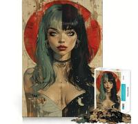 Póster de Chica gótica Joven,Rompecabezas de 1000 Piezas para Adultos,Entrenamiento Mental,diversión,Corte de precisión,Bordes Suaves,Actividad Absorbente para Noches tranquilas (50x75cm)