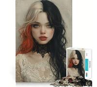Póster de Chica gótica Joven,Rompecabezas de 1000 Piezas para Adultos,Juego Que estimula la Mente,Superficie Lisa y sin Rebabas,pasatiempo Fascinante para Momentos de Ocio (38x26cm)