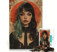 Póster de Chica gótica Joven,Rompecabezas de 1000 Piezas para Adultos,Juego Que estimula la Mente,Superficie Lisa y sin Rebabas,pasatiempo Fascinante para Momentos de Ocio (50x75cm)