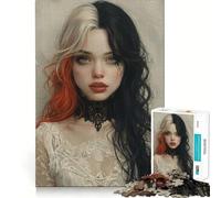 Póster de Chica gótica Joven,Rompecabezas de 1000 Piezas para Adultos,Juego Que estimula la Mente,Superficie Lisa y sin Rebabas,pasatiempo Fascinante para Momentos de Ocio (50x75cm)