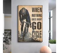 Póster De Ciclismo Motivacional Vintage, Impresión De Bicicleta Deportiva, Arte De Pared, Lienzo, Pintura, Citas Inspiradoras Retro, Imagen Para Decoración Del Hogar, Tamaño A2 40X50Cm Sin Marco