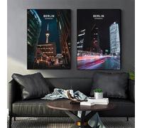 Póster de ciudades hermosas de Europa, Ámsterdam, Berlín, París, impresiones, arte de pared, lienzo, pintura, mural moderno para decoración de sala de estar, 50 x 70 cm, 2 unidades, sin marco