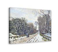 Póster de Claude Monet con impresiones famosas de El camino a la granja de Saint-Simeon para dormitorio, lienzo decorativo, paisaje deportivo, oficina, habitación, marco de regalo, 12 x 18 pulgadas