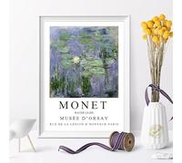 Póster de Claude Monet, paisaje de jardín, museo, impresiones abstractas en lienzo, cuadros de pared vintage para decoración del hogar y la sala de estar (60 x 90 cm/sin marco)