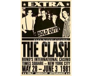 Póster de concierto de The Clash Band de 11 x 17 pulgadas | Legendario 1981 Bonds Casino Performance - NYC - Times Square - Joe Strummer - Live In America - Nueva York - Iconos Punk Rock - Impresión