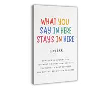Póster de consejería de terapia con texto en inglés "You Said Stay Here" CBT DBT, alivio de la ansiedad, psicología, trabajador social, lienzo para decoración de pared, pinturas para sala de estar