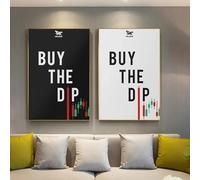 Póster de Crypto Buy The Dip para comerciantes, impresiones de criptomonedas, Forex, Wall Street, mercados bursátiles, arte mural, lienzo, 50 x 70 cm (19,6 x 27,5 pulgadas) x 2, sin marco