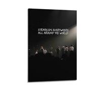 Póster de cubierta de grupo Stray Kids para pared, lienzo estético, póster vintage de música y películas, pintura decorativa para sala de estar, dormitorio, 40 x 60 cm, estilo marco