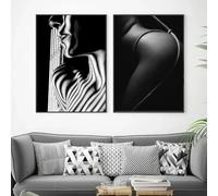 Póster de decoración de moda con letras y labios sexys, cuadros de pared para chica, lienzo impreso y póster para dormitorio, decoración del hogar, arte, 40 x 50 cm, 2 piezas, sin marco