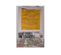 Póster de DemarcoCanvas con texto en inglés "Here Comes The Cowboy" de Max DemarcoCanvas para dormitorio, decoración de pared, pósteres, impresiones artísticas, póster impreso, pintura retro