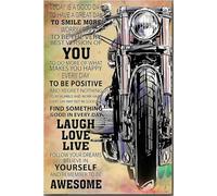 Póster de dibujo a color "Motocicleta hoy es un buen día", decoración de pared, lienzo, regalo para hombres, padres, corredores, tienda, club, motociclista, amante de las motos, motocross, retro