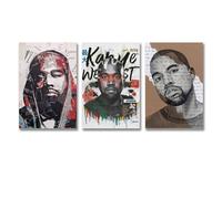 Póster de dibujo de retrato de Kanye West de Kanye West, póster inspirado en Kanye West, póster inspirado en Kanye West, póster de rapero, póster de pared, lienzo, póster decorativo para habitación,