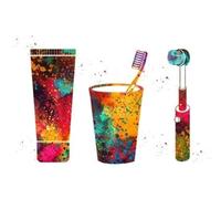 Póster de diente colorido for clínica Dental, cuadro sobre lienzo for pared, póster nórdico dentista, imágenes for decoración for sala estar sin marco(B,21X30cm NoFrame)